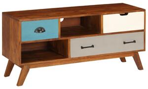 TV Cabinet with 3 Drawers 110x35x50 cm Solid Acacia Wood