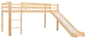 Children's Loft Bed Frame with Slide & Ladder Pinewood 97x208 cm