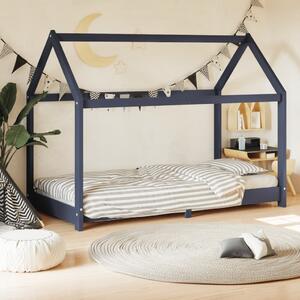 Kids Bed Frame Grey Solid Pine Wood 80x160 cm