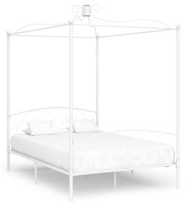 Bed Frame without Mattress with Canopy White 140x200 cm Metal