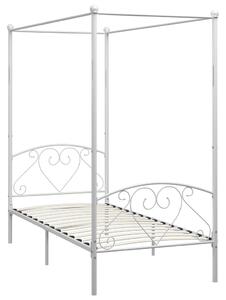Canopy Bed Frame White Metal 90x200 cm