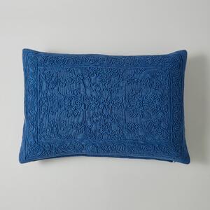 Stone Washed Oriental Cushion Cobalt Blue
