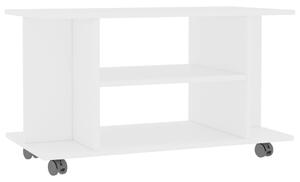 TV Cabinet with Castors White 80x40x45 cm Engineered Wood