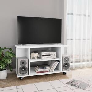 TV Cabinet with Castors White 80x40x45 cm Engineered Wood
