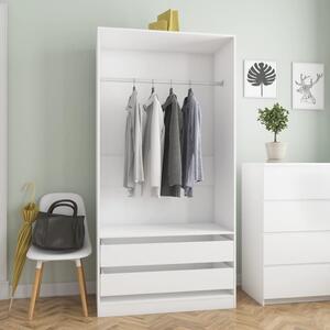 Wardrobe White 100x50x200 cm Engineered Wood