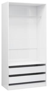 Wardrobe High Gloss White 100x50x200 cm Engineered Wood