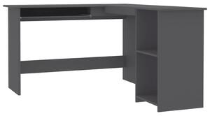 L-Shaped Corner Desk Grey 120x140x75 cm Engineered Wood