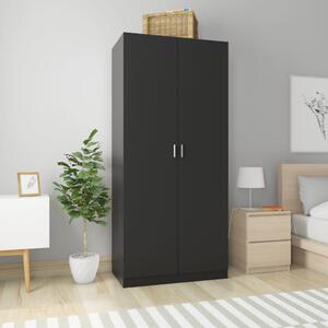 Wardrobe Black 90x52x200 cm Engineered Wood