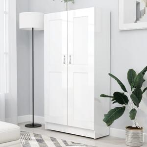 Book Cabinet High Gloss White 82.5x30.5x150 cm Engineered Wood