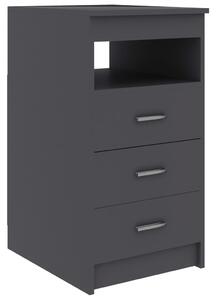 Drawer Cabinet Grey 40x50x76 cm Engineered Wood