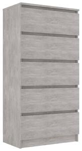 Drawer Sideboard Concrete Grey 60x35x121 cm Engineered Wood
