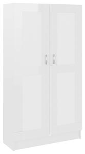 Book Cabinet High Gloss White 82.5x30.5x150 cm Engineered Wood