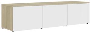TV Cabinet White and Sonoma Oak 120x34x30 cm Engineered Wood