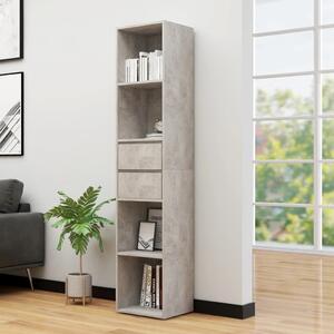 Book Cabinet Concrete Grey 36x30x171 cm Engineered Wood