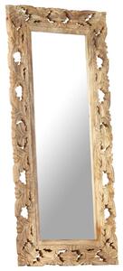 Hand Carved Mirror Brown 110x50 cm Solid Mango Wood
