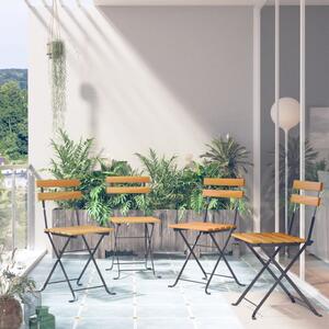 Folding Bistro Chair 4 pcs Solid Acacia Wood