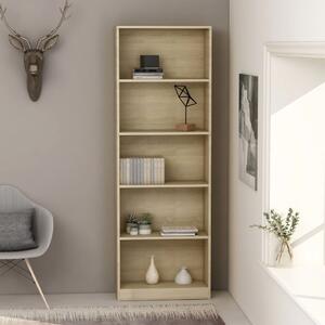 5-Tier Book Cabinet Sonoma Oak 60x24x175 cm Engineered Wood