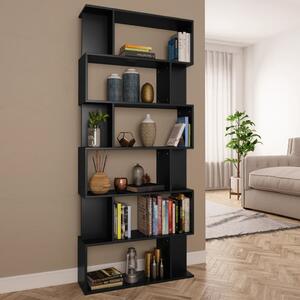Book Cabinet/Room Divider Black 80x24x192 cm Engineered Wood