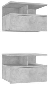 Floating Nightstands 2 pcs Concrete Grey 40x31x27cm Engineered Wood