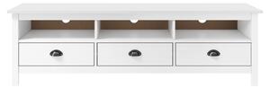 TV Cabinet Hill White 158x40x47 cm Solid Pine Wood