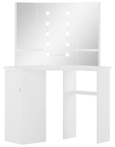 Corner Dressing Table Make-up Table with LED Light White