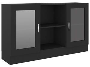 Vitrine Cabinet Black 120x30.5x70 cm Engineered Wood