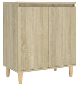 Sideboard with Solid Wood Legs Sonoma Oak 60x35x70 cm Engineered Wood