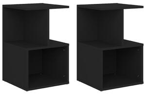 Bedside Cabinets 2 pcs Black 35x35x55 cm Engineered Wood