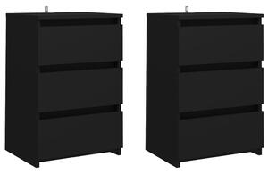Bed Cabinets 2 pcs Black 40x35x62.5 cm Engineered Wood