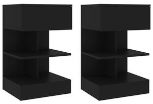 Bedside Cabinets 2 pcs Black 40x35x65 cm