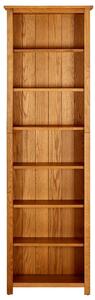 7-Tier Bookcase 60x22x200 cm Solid Oak Wood