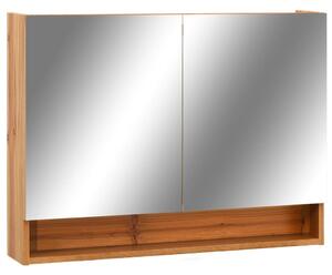 LED Bathroom Mirror Cabinet Oak 80x15x60 cm MDF
