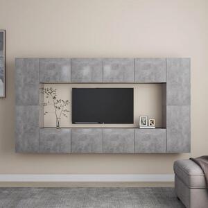 8 Piece TV Cabinet Set Concrete Grey Engineered Wood