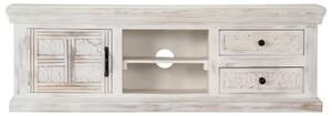 TV Cabinet White 120x30x40 cm Solid Mango Wood
