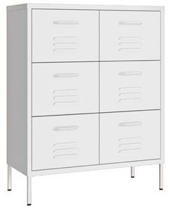 Drawer Cabinet White 80x35x101.5 cm Steel
