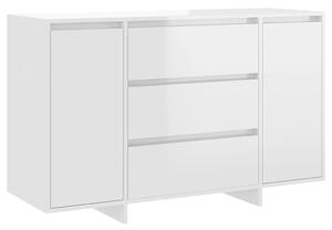 Sideboard with 3 Drawers High Gloss White 120x41x75 cm Engineered Wood