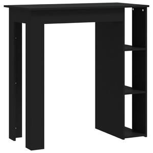 Bar Table with Shelf Black 102x50x103.5 cm Engineered Wood