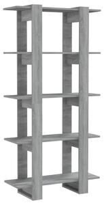 Book Cabinet/Room Divider Grey Sonoma 80x30x160 cm Engineered Wood