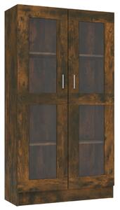 Vitrine Cabinet Smoked Oak 82.5x30.5x150 cm Engineered Wood