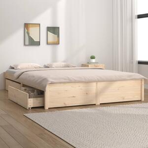 Bed Frame without Mattress with Drawers Double