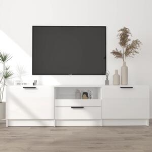 TV Cabinet High Gloss White 140x35x40 cm Engineered Wood