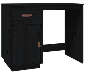 Desk Black 95x50x75 cm Solid Wood Pine