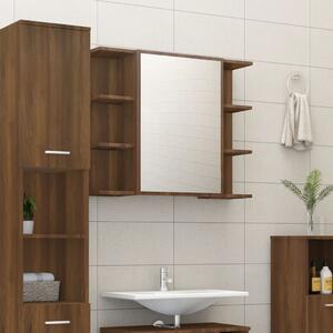 Bathroom Mirror Cabinet Brown Oak 80x20.5x64 cm Engineered Wood