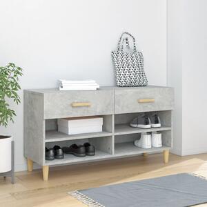 Shoe Cabinet Concrete Grey 102x35x55 cm Engineered Wood