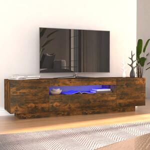 TV Cabinet with LED Lights Smoked Oak 160x35x40 cm
