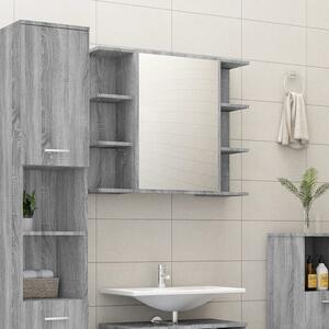 Bathroom Mirror Cabinet Grey Sonoma 80x20.5x64cm Engineered Wood