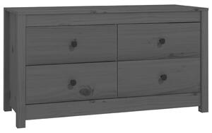Side Cabinet Grey 100x40x54 cm Solid Wood Pine
