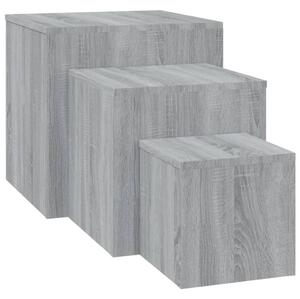 Side Tables 3 pcs Grey Sonoma Engineered Wood