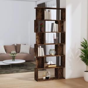 Book Cabinet/Room Divider Smoked Oak 80x24x192 cm Engineered Wood