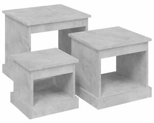 Coffee Tables 3 pcs Concrete Grey Engineered Wood